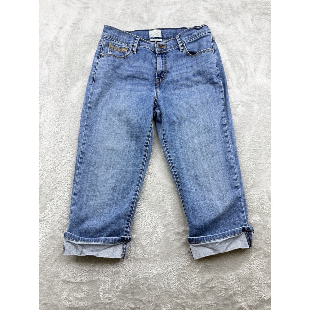Levi's 515 Capri‎ Jeans Womens Size 6 Mid Rise Cuffed Stretch Denim Flap Pockets
